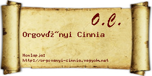 Orgoványi Cinnia névjegykártya